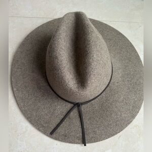 Banana Republic Felt Panama Hat Heathered brown Wool Wide Brim Band M/L NWOT